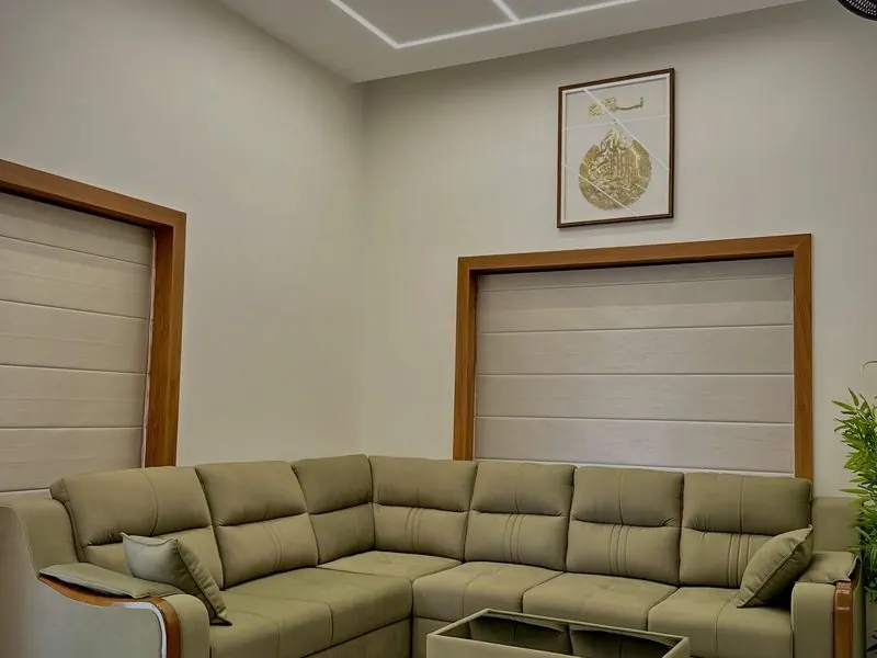 CRAFTOMAX custom L-shape sofa for a Kerala home
